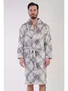 Desenli Kuşaklı Cepli Erkek Sabahlık Vienetta 310086 