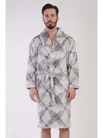 Desenli Kuşaklı Cepli Erkek Sabahlık Vienetta 310086  Taş detay görünüm