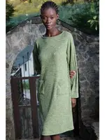 Yuvarlak Yaka Uzun Kollu Örme Kadın Gecelik Vienetta K405047 Haki