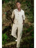 Gömlek Yaka Düğmeli Bej Kadın Pijama Takımı Vienetta K405094 Bej