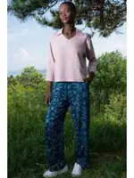 Gömlek Yaka Fakir Kol Cepli Kadın Ev Giyim Vienetta K405108 Pembe