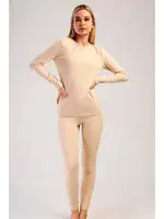 Yuvarlak Yaka Uzun Kollu Kadın Thermal Vienetta  Vienetta 409003 farklı açı