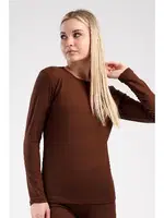Yuvarlak Yaka Uzun Kollu Kadın Thermal Vienetta 409008  Kahverengi görsel 4