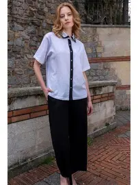 Vienetta Geniş Kesim Cepli Kısa Kollu Kadın Piajama Takım Vienetta K412013