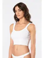 Kalın Askılı Ribana Crop Kadın Atlet Türen 3405 Beyaz