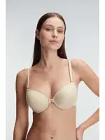 Kadın Balenli Destekli Dolgulu Askıları Çıkabilen İnce Mideli Günlük Klasik T-Shirt Sütyeni Anıl 3161 Ten