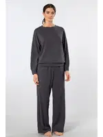 Bisiklet Yaka Boru Paçalı Kadın Eşofman Takımı Türen 3610 Antrasit detay görünüm