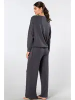 Bisiklet Yaka Boru Paçalı Kadın Eşofman Takımı Türen 3610 Antrasit görsel 4