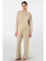 Boru Paçalı Kadın Bisiklet Yaka Eşofman Takımı Türen 3610 Bej