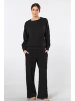 Cepli Bisiklet Yaka Boru Paçalı Kadın Eşofman Takımı Türen 3610 Siyah