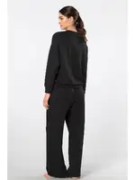 Cepli Bisiklet Yaka Boru Paçalı Kadın Eşofman Takımı Türen 3610 Siyah görsel 4