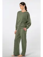 Yeşil Bisiklet Yaka Boru Paçalı Kadın Eşofman Takımı Türen 3610 Yeşil detay görünüm