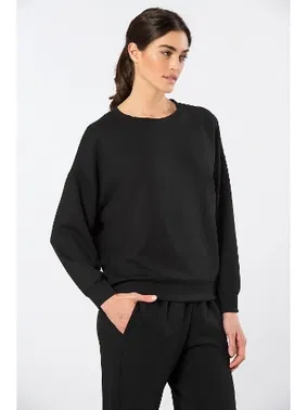 Türen Jogger Bisiklet Yaka Kadın Eşofman Takımı Türen 3611/Siyah