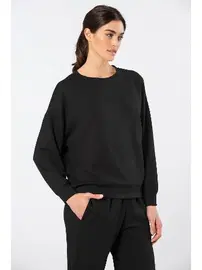 Türen Jogger Bisiklet Yaka Kadın Eşofman Takımı Türen 3611/Siyah