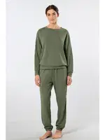 Uzun Kollu Bisiklet Yaka Jogger Kadın Eşofman Takımı Türen 3611 Yeşil