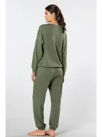 Uzun Kollu Bisiklet Yaka Jogger Kadın Eşofman Takımı Türen 3611 Yeşil farklı açı