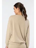 Uzun Kollu Bisiklet Yaka Kadın Sweatshirt Türen 3613 Bej farklı açı