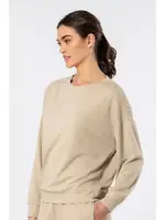 Uzun Kollu Bisiklet Yaka Kadın Sweatshirt Türen 3613 Bej görsel 4