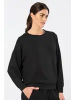 Siyah Bisiklet Yaka Kadın Sweatshirt Türen 3613