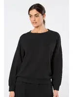 Siyah Bisiklet Yaka Kadın Sweatshirt Türen 3613 detay görünüm