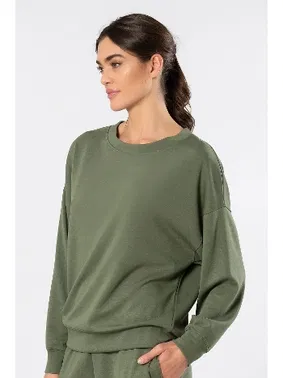 Türen Bisiklet Yaka Kadın Yeşil Sweatshirt Türen 3613