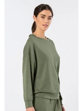 Türen Bisiklet Yaka Kadın Yeşil Sweatshirt Türen 3613 - Alternatif Görünüm