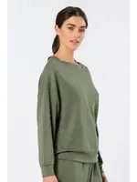 Bisiklet Yaka Kadın Yeşil Sweatshirt Türen 3613 Yeşil detay görünüm