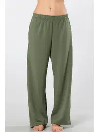 Türen Cepli Lastikli Boru Paça Kadın Eşofman Altı Türen 3615/Yeşil