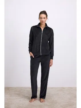 Anıl Kadın Fermuarlı Uzun Kollu Kadife Eşofman Takımı Anıl 11548