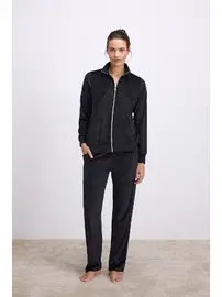 Anıl Kadın Fermuarlı Uzun Kollu Kadife Eşofman Takımı Anıl 11548