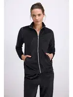 Kadın Fermuarlı Uzun Kollu Kadife Eşofman Takımı Anıl 11548 Siyah detay görünüm