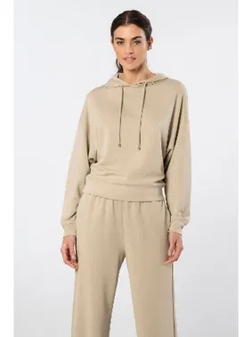 Türen Bej Kapüşonlu Boru Paça Kadın Eşofman Takımı Türen 3608 - Alternatif Görünüm