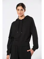 Siyah Kapüşonlu Boru Paça Kadın Eşofman Takımı Türen 3608 Siyah