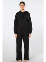 Siyah Kapüşonlu Boru Paça Kadın Eşofman Takımı Türen 3608 Siyah detay görünüm