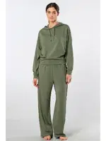 Boru Paça Kadın Kapüşonlu Eşofman Takımı Türen 3608 Yeşil