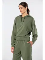 Boru Paça Kadın Kapüşonlu Eşofman Takımı Türen 3608 Yeşil farklı açı