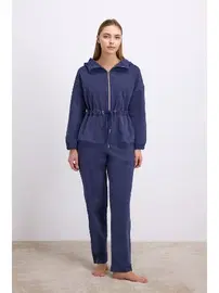 Anıl Kadın Kapüşonlu Fermuarlı Sweatshirt ve Pantolon Takımı Anıl 11605