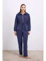 Kadın Kapüşonlu Fermuarlı Sweatshirt ve Pantolon Takımı Anıl 11605 Parlement