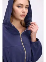 Kadın Kapüşonlu Fermuarlı Sweatshirt ve Pantolon Takımı Anıl 11605 Parlement görsel 4