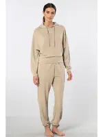 Bej Cepli Kapüşonlu Jogger Kadın Eşofman Takımı Türen 3609 Bej