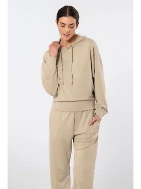 Türen Bej Cepli Kapüşonlu Jogger Kadın Eşofman Takımı Türen 3609 - Alternatif Görünüm