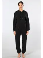 Jogger Kadın Kapüşonlu Eşofman Takımı Türen 3609 Siyah detay görünüm