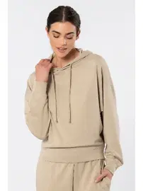 Türen Bej Uzun Kollu Kapüşonlu Kadın Sweatshirt Türen 3612