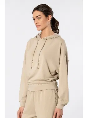 Türen Bej Uzun Kollu Kapüşonlu Kadın Sweatshirt Türen 3612 - Alternatif Görünüm