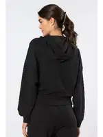 Kapüşonlu Siyah Kadın Sweatshirt Türen 3612 Siyah görsel 4