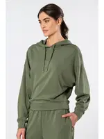 Uzun Kollu Kapüşonlu Sweatshirt Kadın Türen 3612 Yeşil