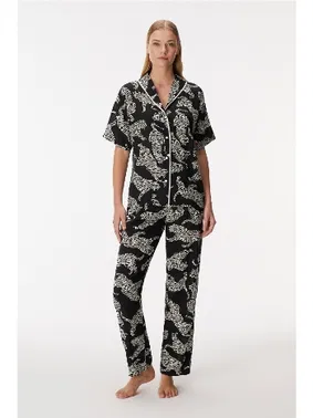 Anıl Kadın Kısa Kol Gömlek ve Pantolon Takım Anıl 11389