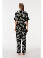 Kadın Kısa Kol Gömlek ve Pantolon Takım Anıl 11389 Siyah detay görünüm