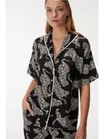 Kadın Kısa Kol Gömlek ve Pantolon Takım Anıl 11389 Siyah farklı açı