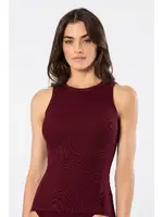 Kadın Askılı Kolsuz Ribana Fitilli Kadın Atlet Türen 3407 Bordo